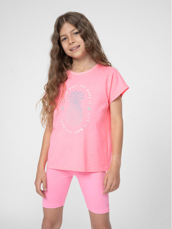 4F 4F Тишърт 4FJSS23TTSHF398 Розов Regular Fit