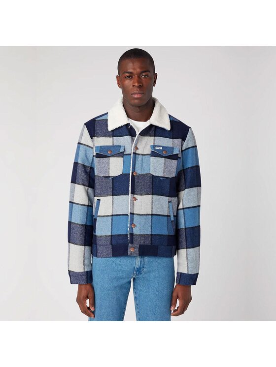 Wrangler Wrangler Kurtka zimowa TRUCKER JACKET Niebieski Regular Fit