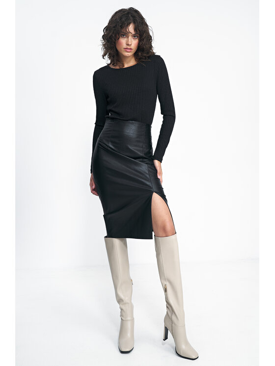 NIFE NIFE Bluzka B157 Czarny Classic Fit