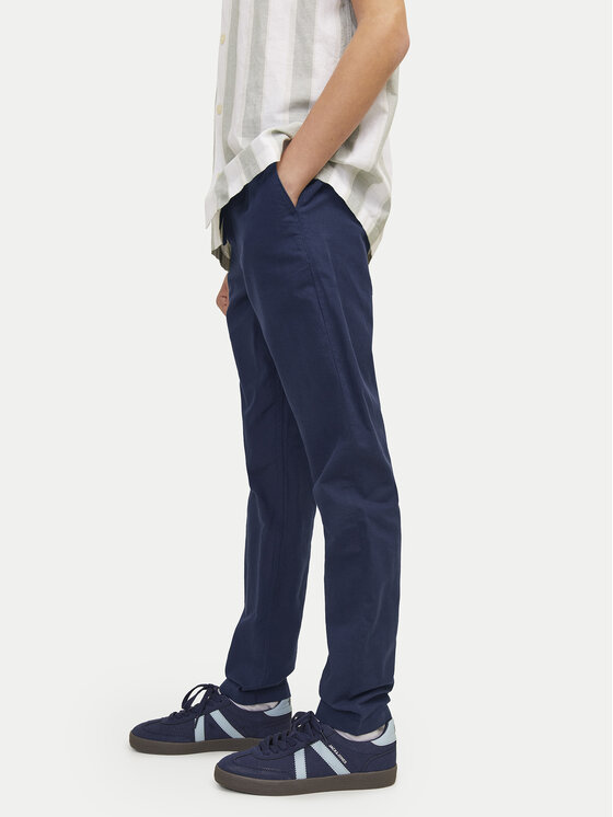 Jack&Jones Junior Jack&Jones Junior Hlače iz tkanine 12248903 Mornarsko modra Regular Fit