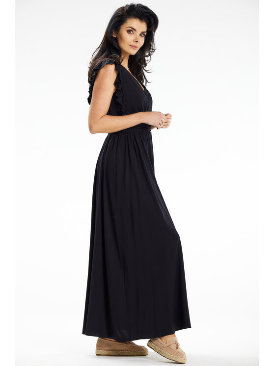 Awama Awama Sukienka letnia A638 Czarny Basic Fit