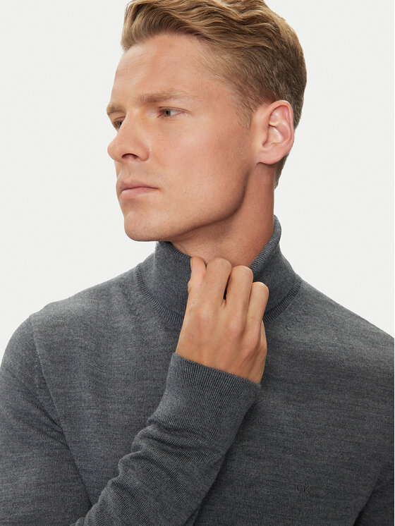 Calvin Klein Calvin Klein Гольф K10K110420 Сірий Slim Fit