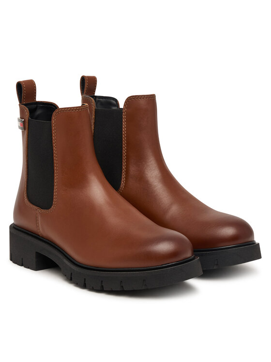 Tommy Jeans Tommy Jeans Klassische Stiefeletten Tjw Cleated Chelsea Boots EN0EN03105 Braun