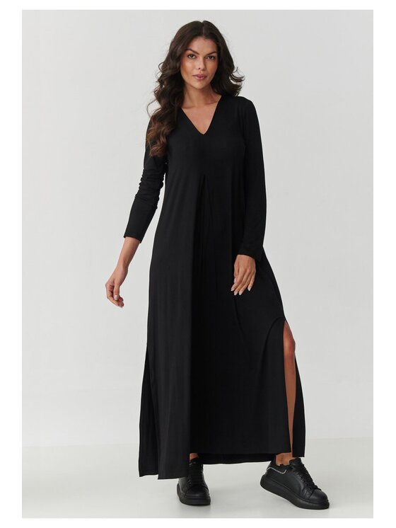 Makadamia Makadamia Sukienka codzienna M895 Czarny Loose Fit