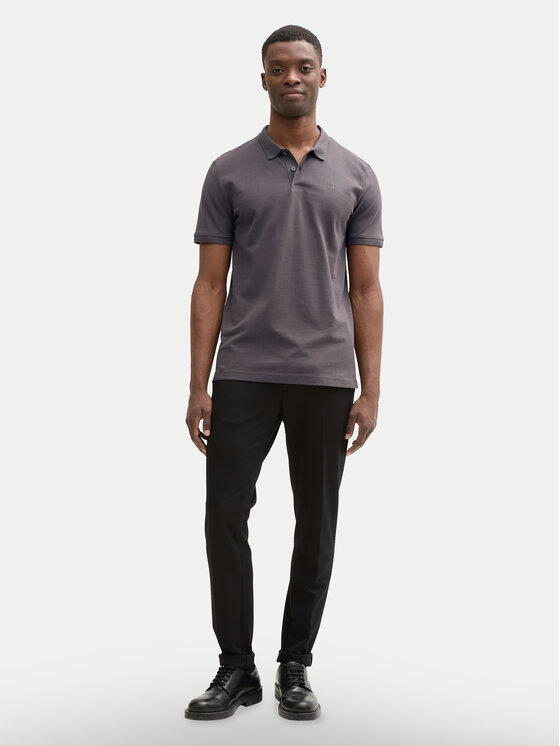 Tom Tailor Denim Tom Tailor Denim Тениска с яка и копчета 1045587 Сив Regular Fit