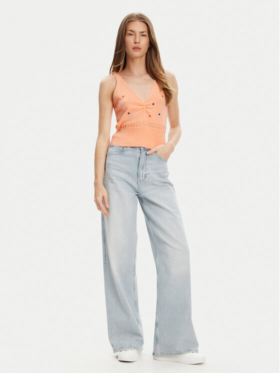United Colors Of Benetton United Colors Of Benetton Top 10C1EH01A Pomarańczowy Regular Fit
