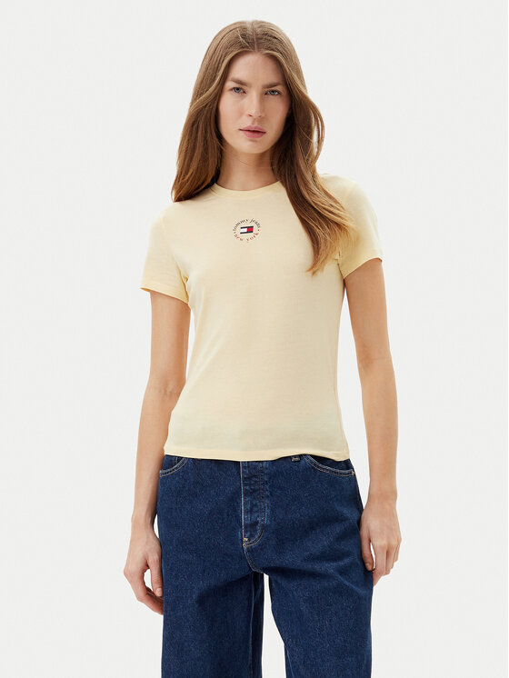 Tommy Jeans Tommy Jeans Tricou Essential DW0DW20316 Galben Slim Fit