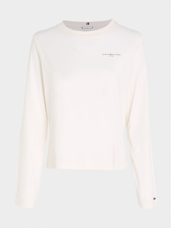 Tommy Hilfiger Tommy Hilfiger Bluse Mini Corp Logo WW0WW39784 Écru Relaxed Fit