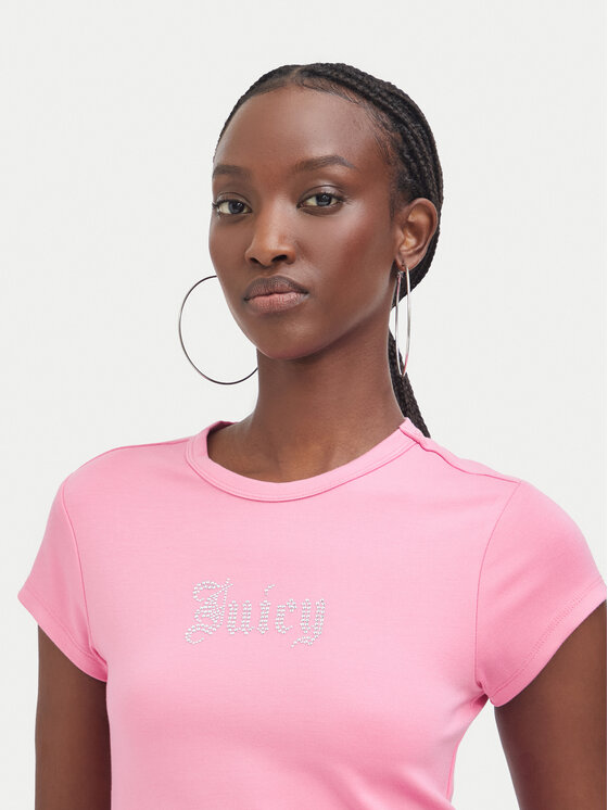 Juicy Couture Juicy Couture T-Shirt JCWCT226326 Różowy Slim Fit