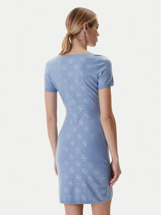 Guess Guess Úpletové šaty W6RK92 Z3JD2 Světle modrá Regular Fit