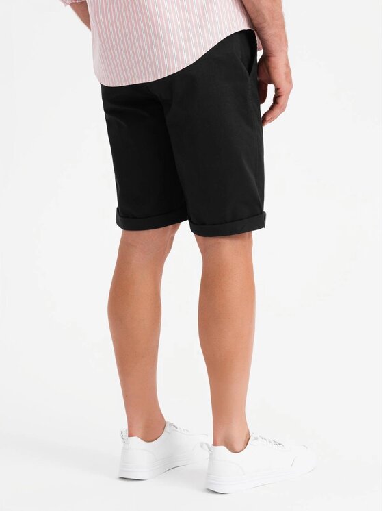 Ombre Ombre Szorty materiałowe OM-SRCS-0197 Czarny Regular Fit