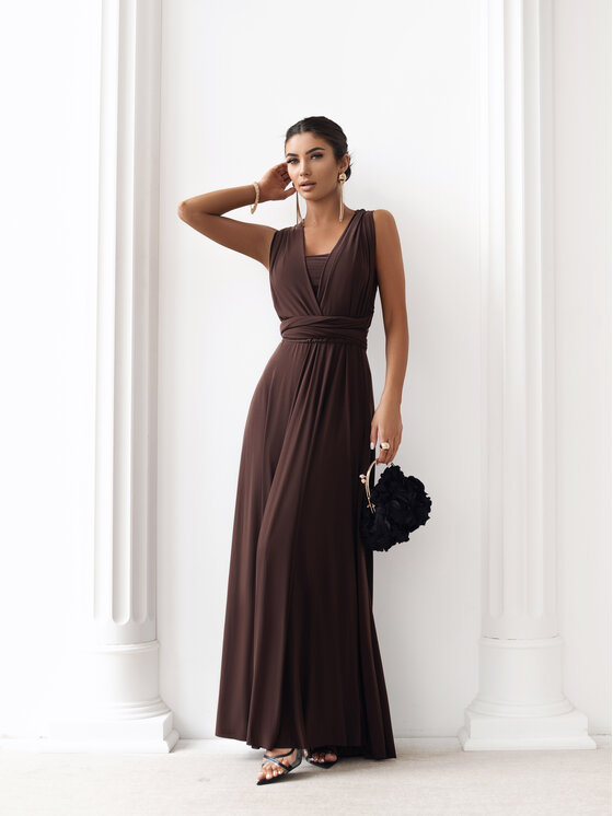 Aurora Aurora Sukienka wieczorowa Multiway Brązowy Feminine Fit