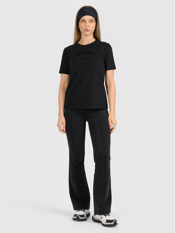 4F 4F Legginsy AMERICAN DREAM Czarny Slim Fit