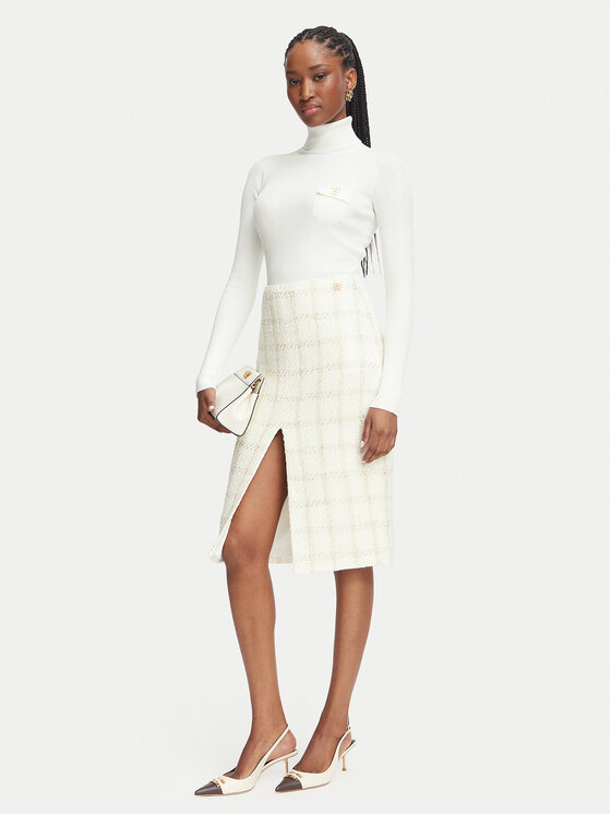 Elisabetta Franchi Elisabetta Franchi Golf MK-05B-66E2-V350 Valge Slim Fit