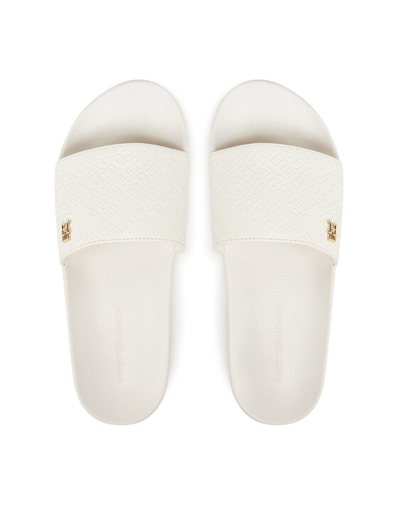Tommy Hilfiger Tommy Hilfiger Klapki Th Monogram Poolside FW0FW08525 Biały