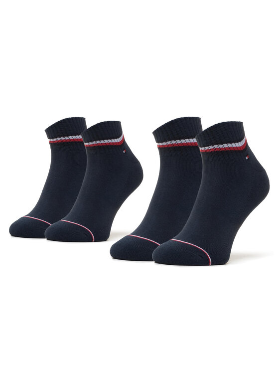 Tommy Hilfiger Set 2 parov moških nizkih nogavic 100001094 Mornarsko modra