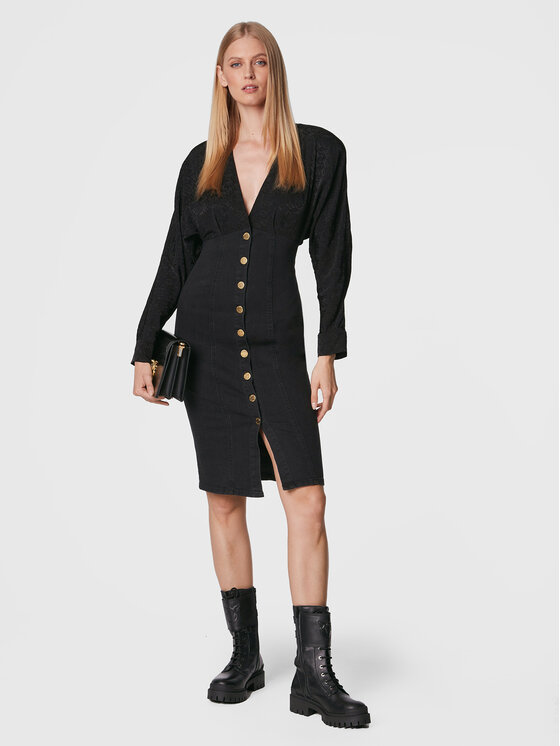 PINKO Pinko Džínsové šaty Ruggito 1J1123 A0CN Čierna Slim Fit