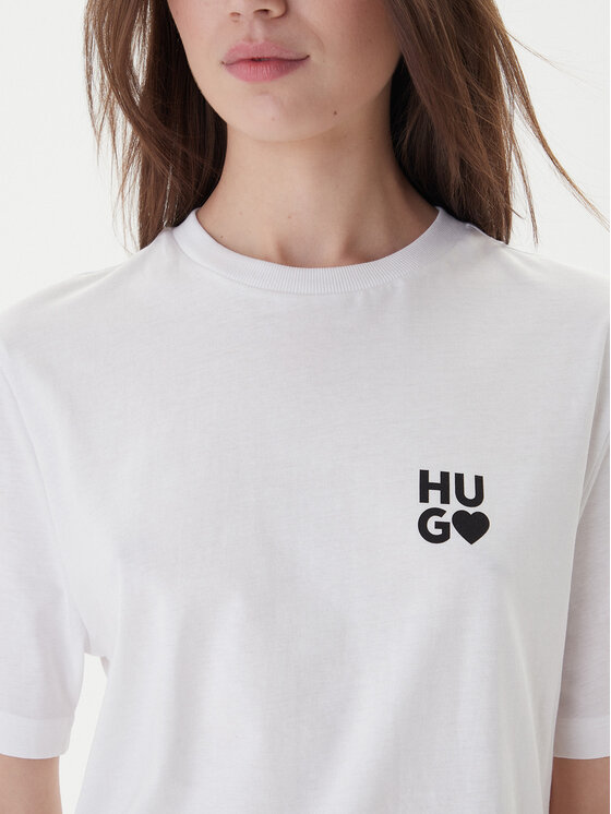 HUGO Hugo Tricou Dashire_4 50489198 Alb Regular Fit