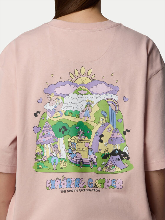 The North Face The North Face T-shirt Unisex Mountain Cleanup NF0A8C4D Ružičasta Oversize