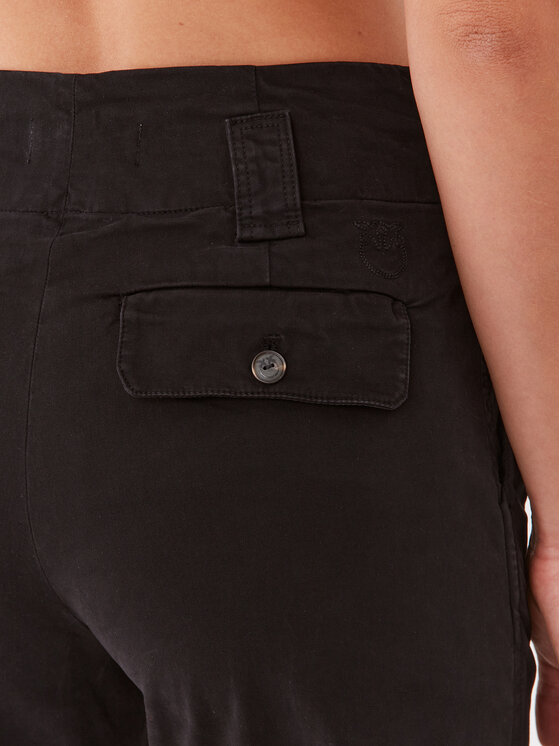 PINKO Pinko Medžiaginės kelnės Globo 102042 A15L Juoda Regular Fit