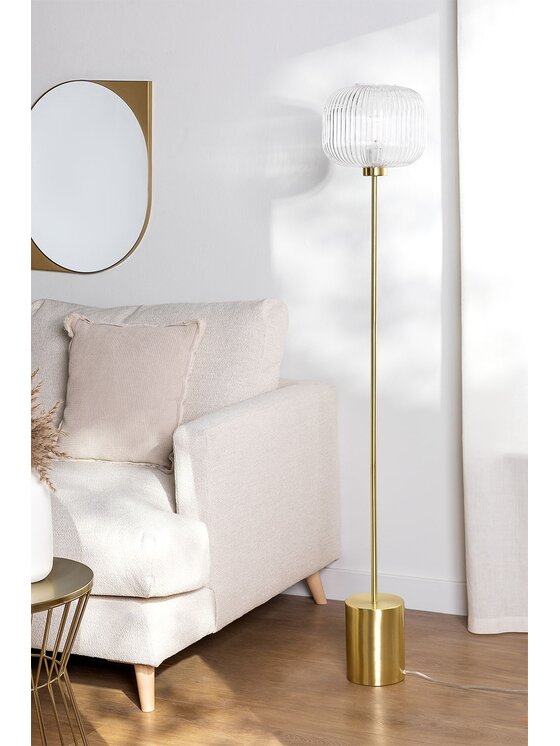 Lampa MIAhome, podłogowa złoto szkło Erlin