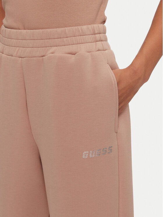 Guess Guess Spodnie dresowe Cecilia V4BB13 K7UW2 Beżowy Regular Fit