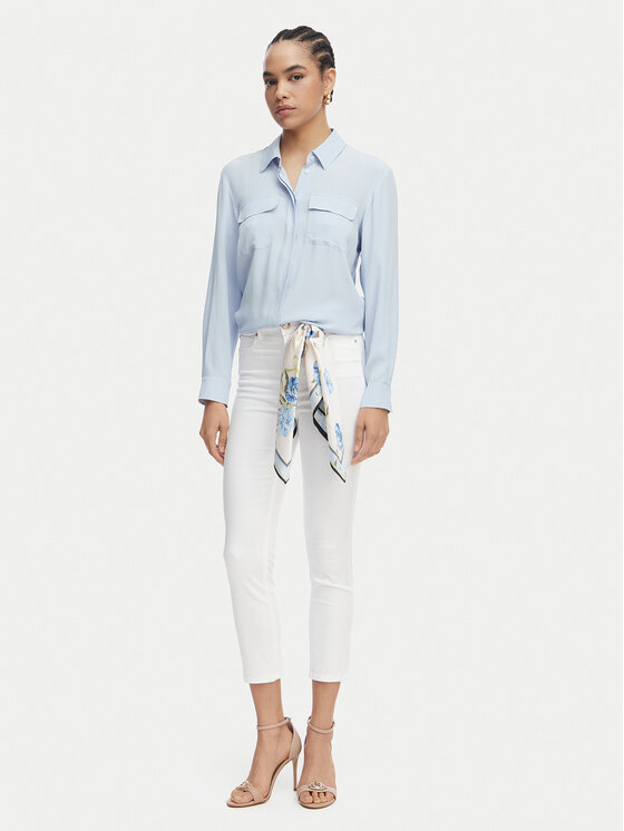 Guess Guess Jeans hlače W5GA91 W93CM Bela Skinny Fit