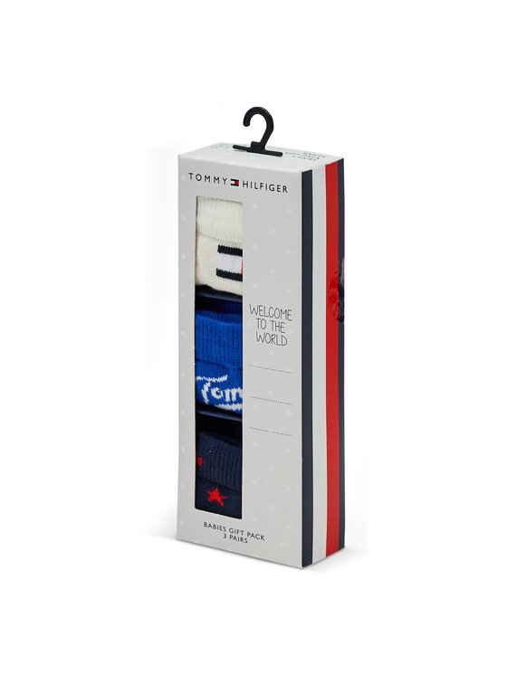 Tommy Hilfiger Tommy Hilfiger 3 pár hosszú szárú gyerek zokni 701224997 Sötétkék