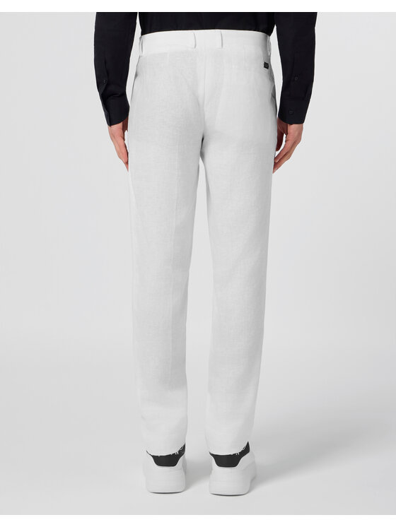 PHILIPP PLEIN PHILIPP PLEIN Spodnie materiałowe 30666 Biały Regular Fit