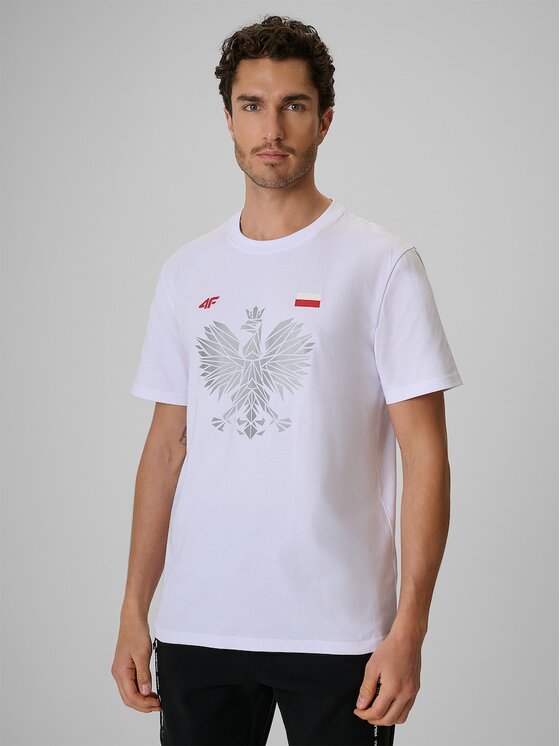 4F 4F T-Shirt 4FRSS26TTSHM4438-10S Bílá Regular Fit