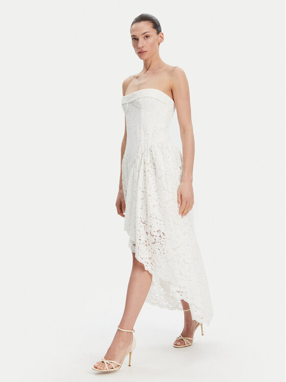 BARDOT BARDOT Koktejlové šaty Felicidad Strapless 59843DB Bílá Regular Fit