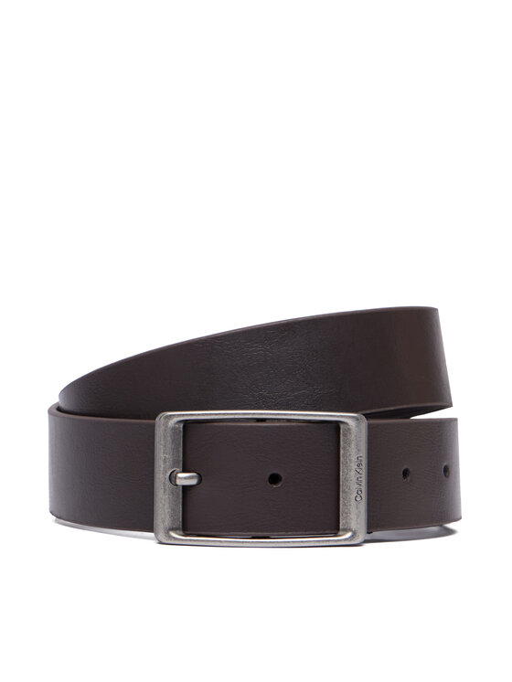 Calvin Klein Calvin Klein Колан Casual Round Buckle Tumbled 35Mm LV04D7123G Тъмнокафяв