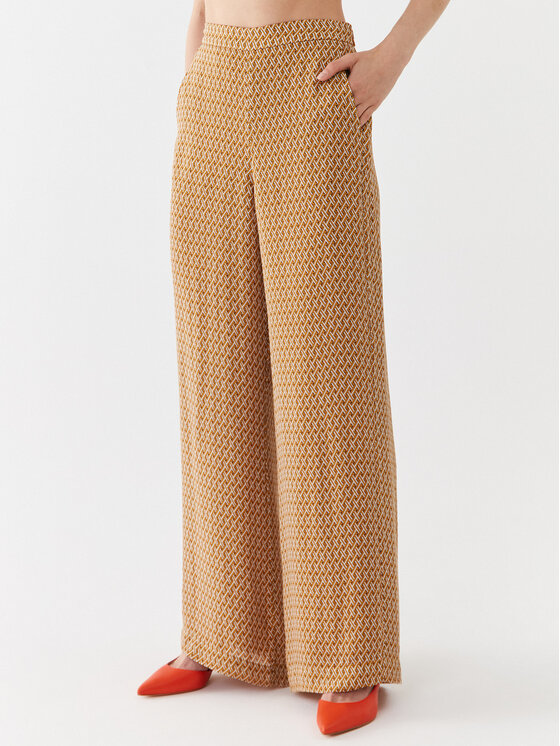 MICHAEL Michael Kors MICHAEL Michael Kors Bavlnené nohavice MF330K0AR4 Žltá Relaxed Fit