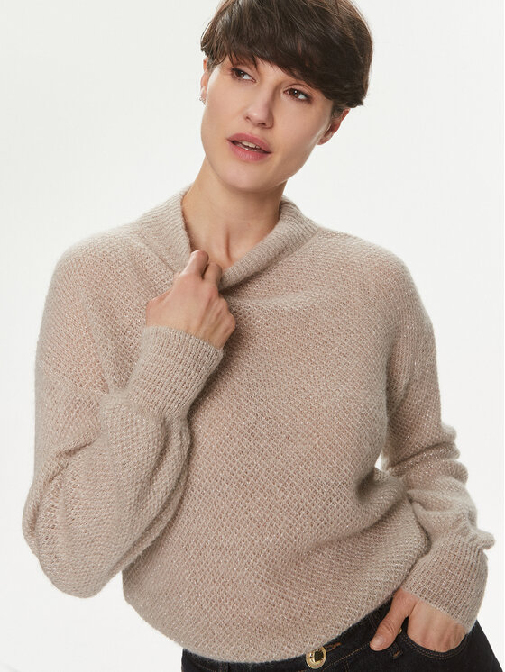 Morgan Morgan Sweter 241-MARMOT Beżowy Regular Fit
