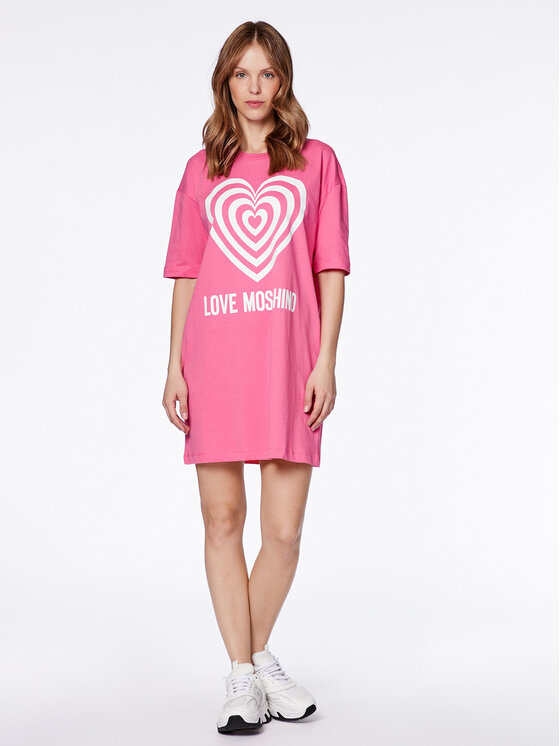 LOVE MOSCHINO LOVE MOSCHINO Ежедневна рокля W592338M 3876 Розов Relaxed Fit