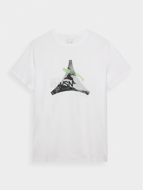 4F 4F T-shirt 4FRAW24TTSHM2301-10S Bianco Regular Fit