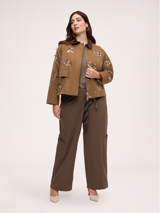 Fiorella Rubino Fiorella Rubino Spodnie materiałowe P073T005470N012 Brązowy Flared Fit