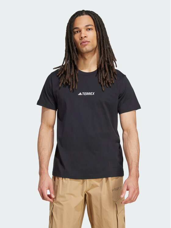 adidas adidas Koszulka techniczna Terrex Signature AOP Graphic Tee Czarny Regular Fit