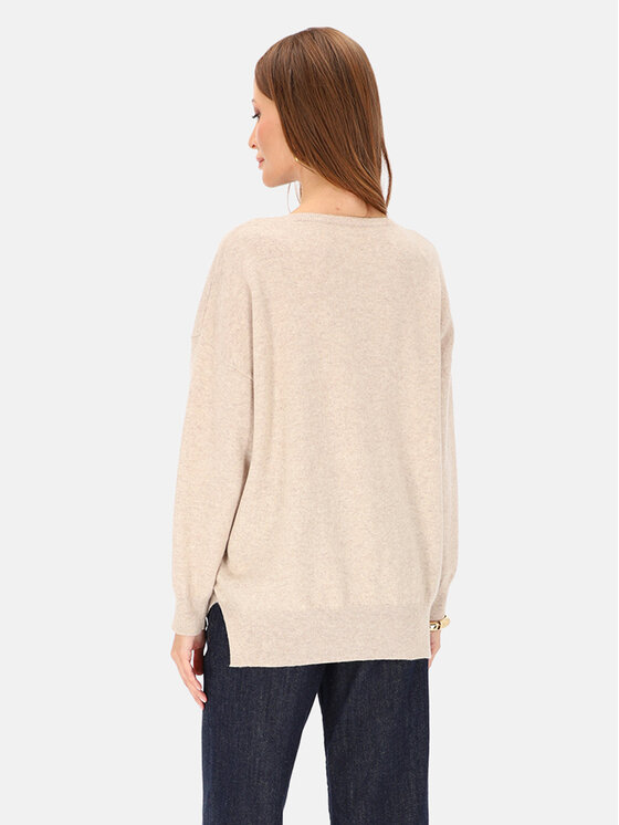 L’AF L’AF Sweter Frankie Beżowy Regular Fit