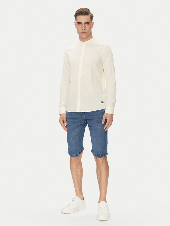 INDICODE INDICODE Koszula Cari 20-351 Żółty Regular Fit