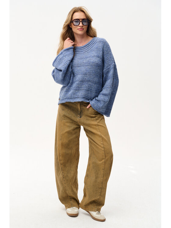 blue shadow blue shadow Sweter Hiro Niebieski Regular Fit