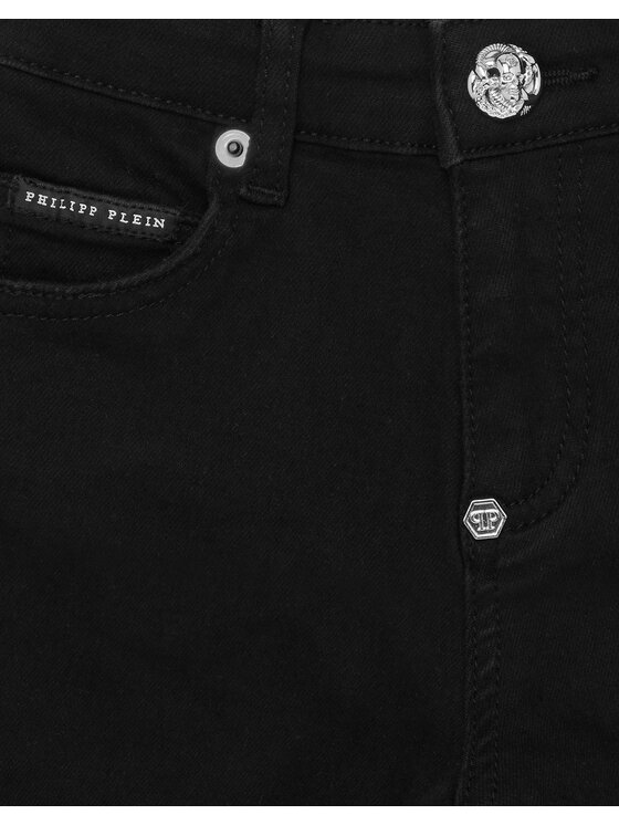 PHILIPP PLEIN PHILIPP PLEIN Szorty jeansowe 28123 Czarny Basic Fit