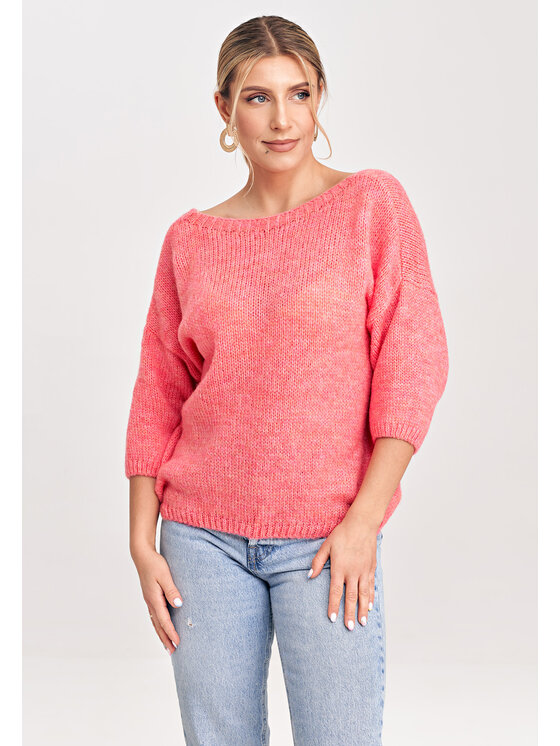FIGL FIGL Sweter M993 Koralowy Regular Fit