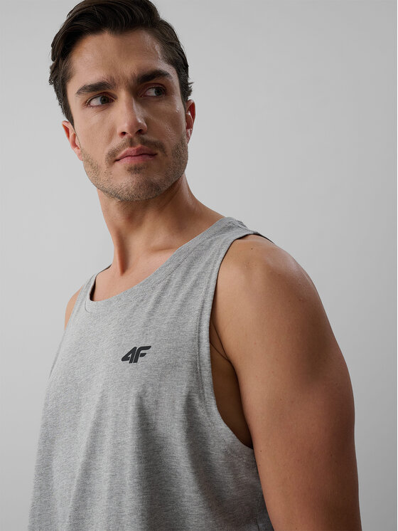 4F 4F Tank top BASIC 5 Szary jasny Regular Fit