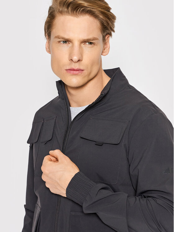 4F 4F Демісезонна куртка H4L22-KUMC002 Сірий Regular Fit