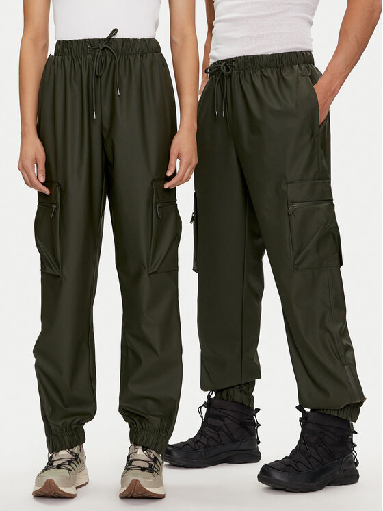 Rains Hlače za kišu Cargo Rain Pants Regular W3 18850 Zelena Regular Fit