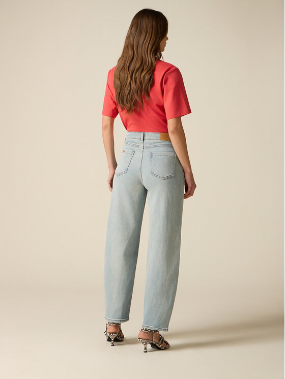 Oltre Oltre Jeansy P495R009208N024 Turkusowy Boy Fit