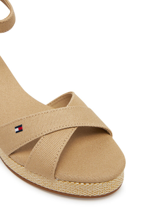 Tommy Hilfiger Tommy Hilfiger Espadrilles Flag Criss-Cros Mid Wedge Espad FW0FW08481 Bézs