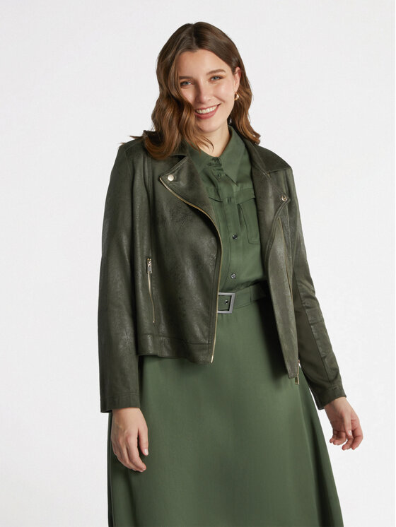 Fiorella Rubino Fiorella Rubino Giacca in similpelle R331T001180N035 Verde Regular Fit