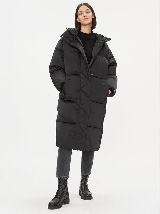 Tommy Jeans Tommy Jeans Зимно яке Satin DW0DW16587 Черен Regular Fit